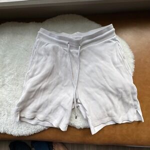 Forever 21 Mens Waffle Knit Lounge Shorts Off White Cream Medium Drawstring